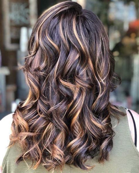 brown hair pastel highlights|brown hair with highlights and caramel.